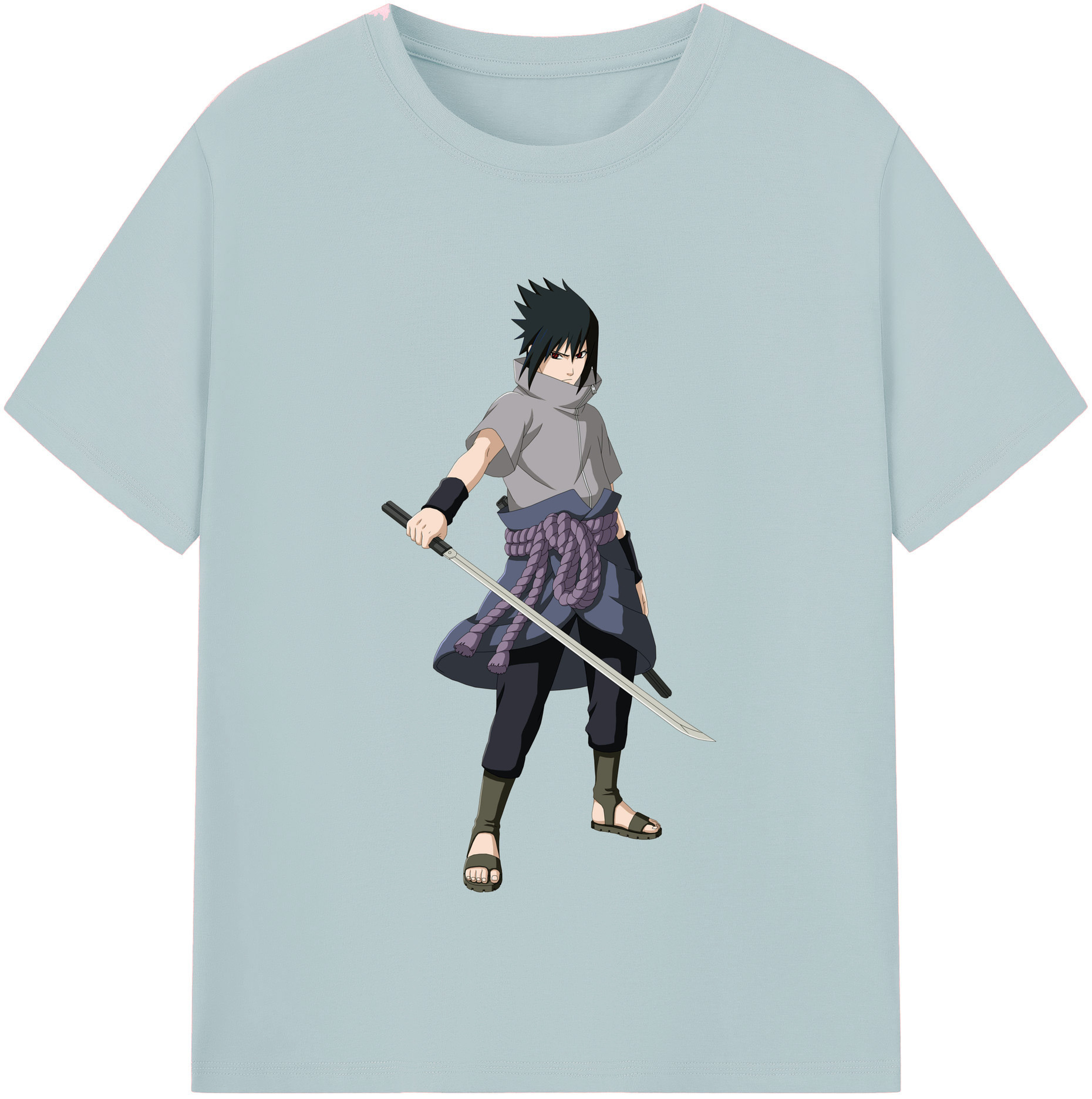 （画像用） NARUTO -ナルト- うちは サスケ Uchiha Sasuke 綿100％半袖Tシャツ（フロントプリント）